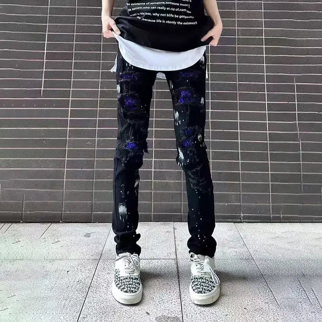 拾个壹先生 美式复古与高街时尚融合的潮流牛仔裤 男女同款