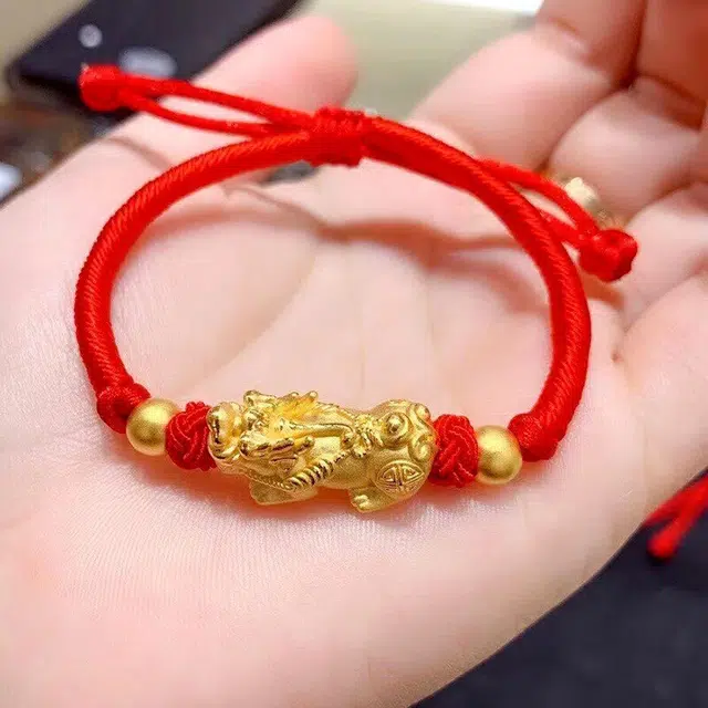 倾爱 貔貅编织可调节大小 足金 一口价 黄金手链 女款