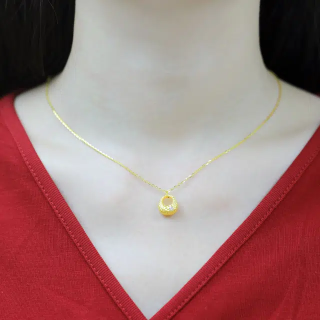 倾爱 小金坨锤硬金 足金 一口价 黄金项链 女款