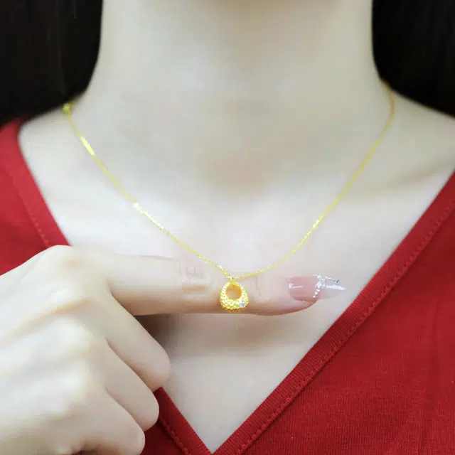 倾爱 小金坨锤硬金 足金 一口价 黄金项链 女款