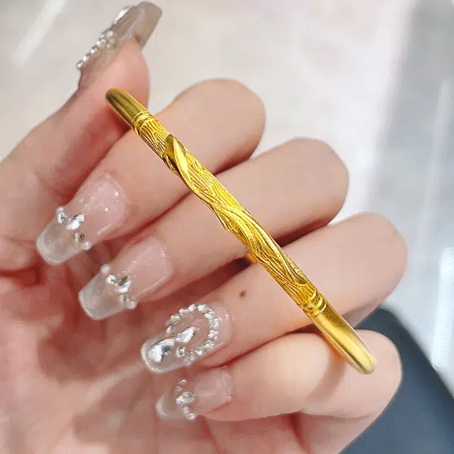 倾爱 花丝雀语 古法工艺 传承 足金 按克计价 黄金手镯 女款