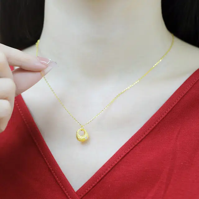倾爱 小金坨锤硬金 足金 一口价 黄金项链 女款