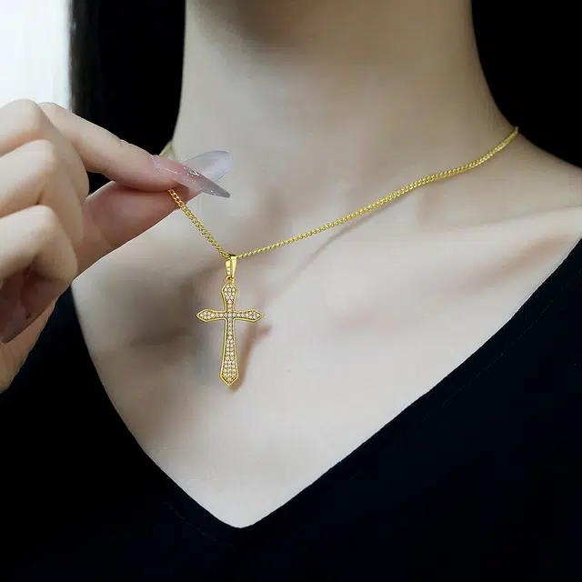 倾爱 简约十字架轻奢高级感小众复古#好运 合金 项链 女款
