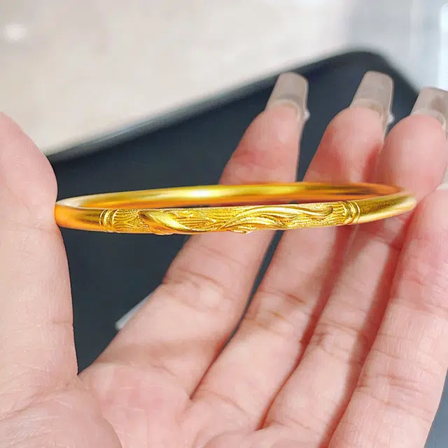 倾爱 花丝雀语 古法工艺 传承 足金 按克计价 黄金手镯 女款