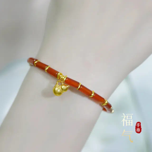 倾爱 金葫芦福禄新中式 显白精致转运珠#好运天然 玛瑙 手串 女款