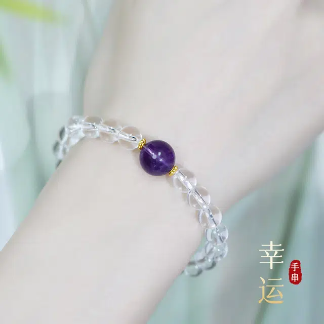 倾爱 梦幻转运新中式百搭时尚 通勤百搭 净化负能量#好运天然 白水晶 手串 女款