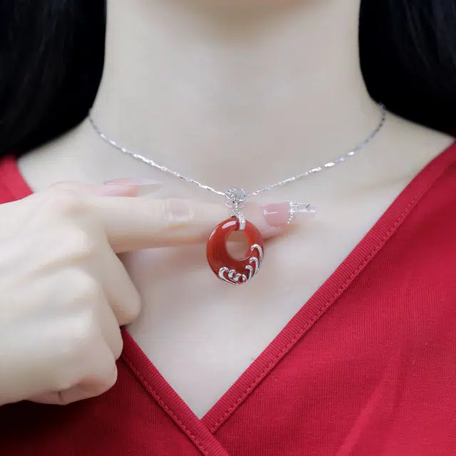 倾爱 新年好运菊香 玛瑙 玉石项链 女款