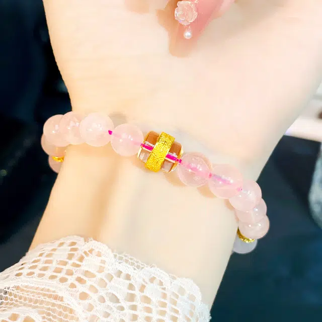 倾爱 精准桃花 早日脱单新中式甜美爱情之石精致天然 粉水晶 手串 女款