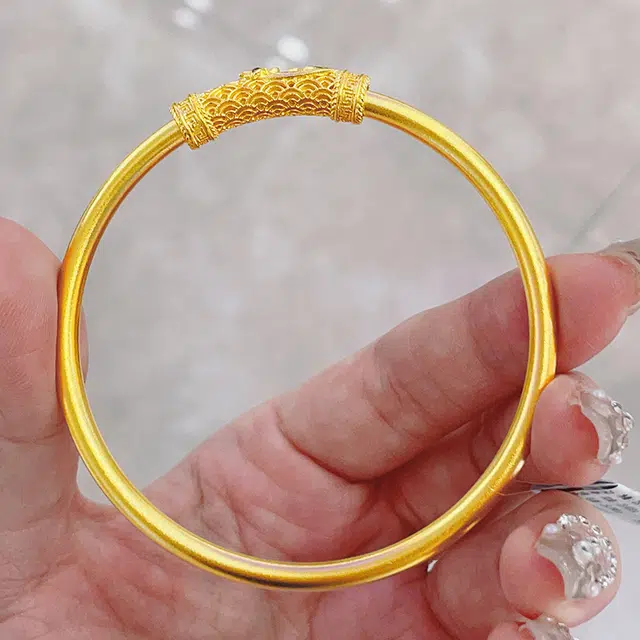 倾爱 心兰 新中式民族风精致轻奢饰品 古法工艺 足金 按克计价 黄金手镯 女款