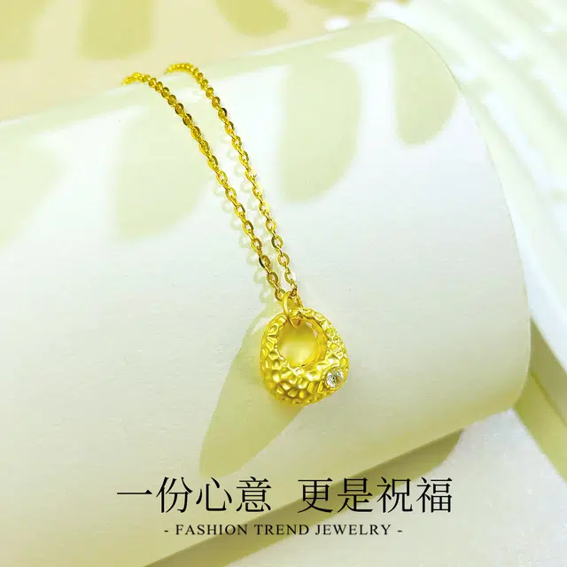 倾爱 小金坨锤硬金 足金 一口价 黄金项链 女款