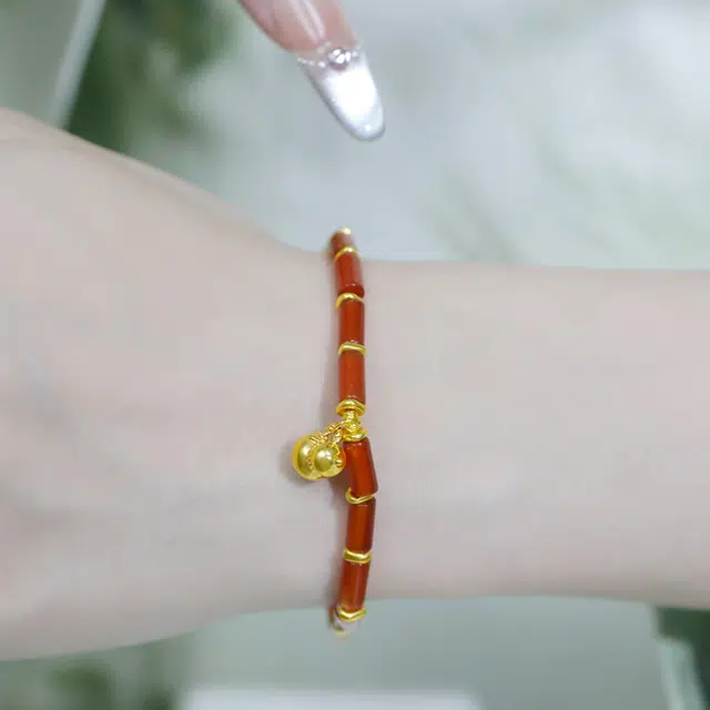 倾爱 金葫芦福禄新中式 显白精致转运珠#好运天然 玛瑙 手串 女款