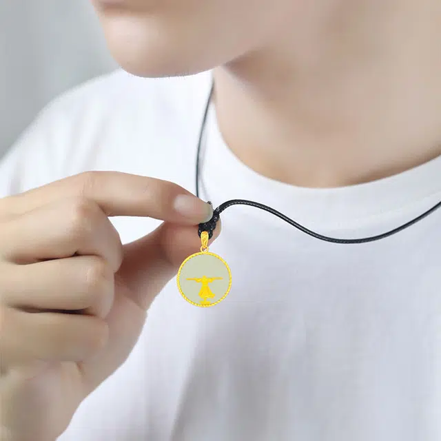 倾爱 意中人 时尚简约项链 足金 一口价 黄金吊坠 男款