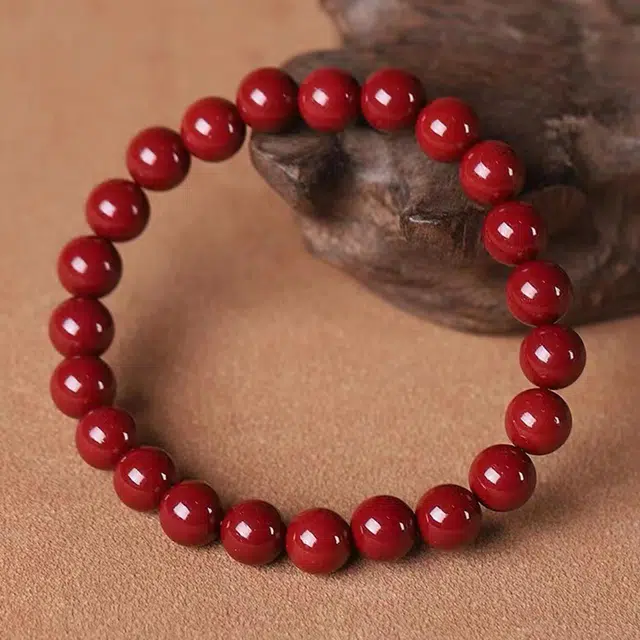 尚银福 招财转运系列 国潮新中式诸事顺利复古大气简约精致创意设计感 再造辰砂朱砂 手镯 女款