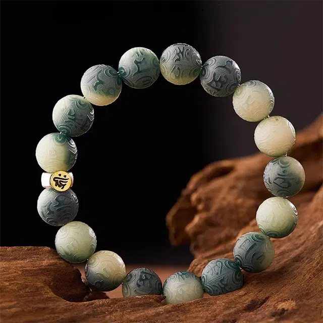 尚银福 八大守护神 国风渐变十二生肖文玩佛珠六字真言雕刻盘玩念珠绕指柔 菩提子/菩提籽 手串 女