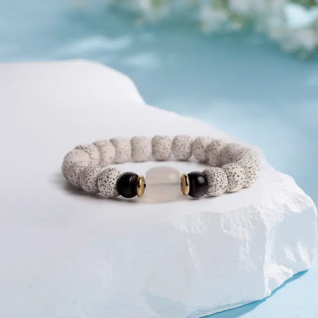 尚银福 星月白玉 时来运转 新中式国潮风 佛珠转运珠绕指柔复古文艺高级感 菩提子/菩提籽 手串 男女同款情侣款