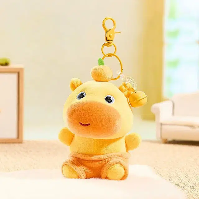 尚银福 可爱水豚噜噜 卡通公仔呆萌趣味表情包撇嘴 安抚多巴胺治愈系甜美 宝宝饰品书包挂饰 合金织物 挂件 男女同款情侣款