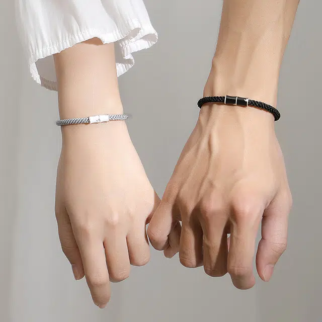 尚银福 竹定终身 国潮简约清冷感温柔小众设计感 新中式森系小清新创意复古 合金 手链 男女同款情侣款