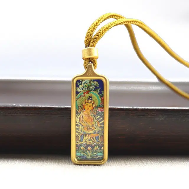 尚银福 精致本命年八大守护神 国潮新中式复古国风十二生肖唐卡 国潮民族风藏式无事牌配饰个性设计毛衣链 合金 项链 男女同款情侣款