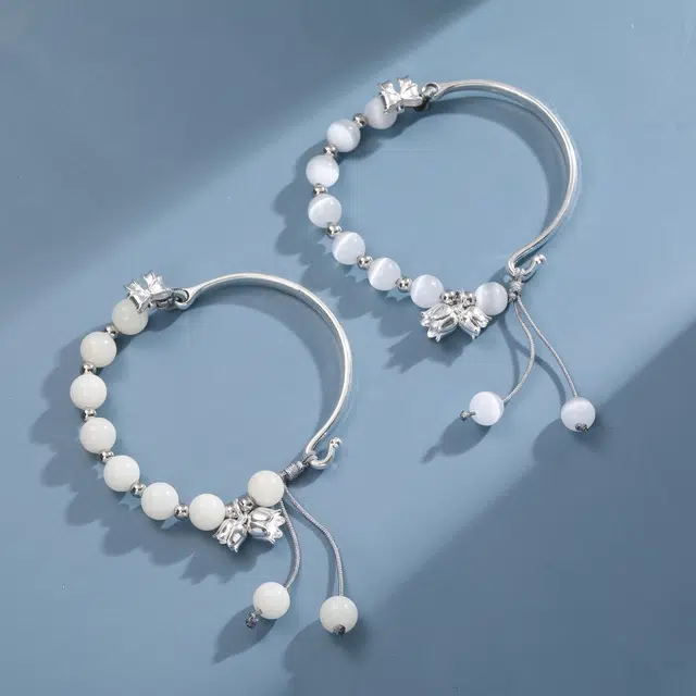 尚银福 在逃公主系列 国潮新中式时尚气质复古轻奢高级感 蝴蝶结铃兰花长命锁串珠编绳套装 菩提子/菩提籽 项链 男女同款情侣款