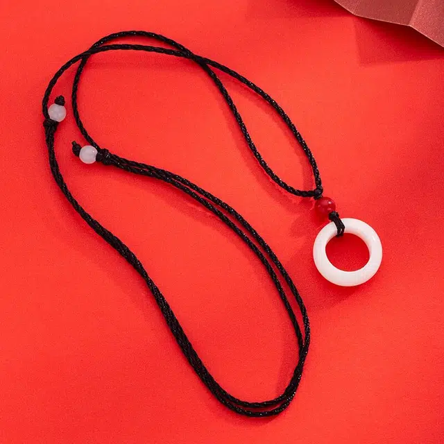 尚银福 平安扣 小众新中式复古国潮简约百搭锁骨链创意指环 菩提子/菩提籽 项链 男女同款情侣款