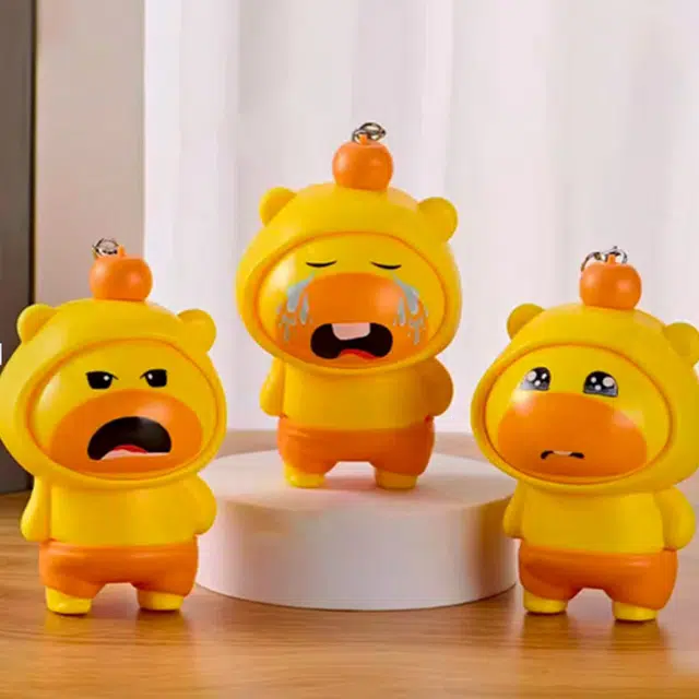 尚银福 可爱水豚噜噜变脸 萌趣搞怪解压简约百搭玩偶摆件可捏 时尚甜美浪漫精致呆萌包包书包钥匙扣配饰 合金 挂件 男女同款情侣款