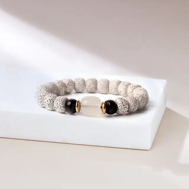 尚银福 星月白玉 时来运转 新中式国潮风 佛珠转运珠绕指柔复古文艺高级感 菩提子/菩提籽 手串 男女同款情侣款