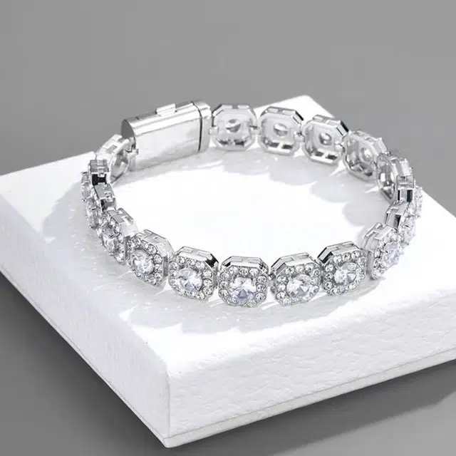 尚银福 四方冰糖 古巴嘻哈小众设计极简冷淡风轻奢气质高级感 国潮国风复古百搭简约大气手饰 合金 手链 女款