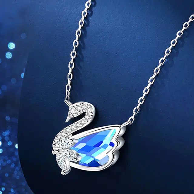 尚银福 极光小天鹅 极光梦幻天鹅之恋轻奢优雅梦幻仙气天鹅锁骨链可调节 合金 项链 女款