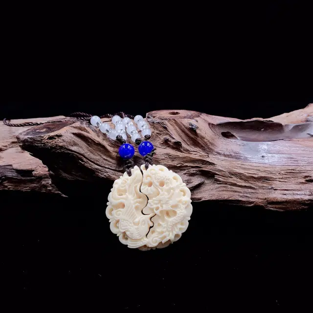 尚银福 龙凤呈祥 精工雕刻新中式小众国风转运珠 菩提子/菩提籽 项链 通用