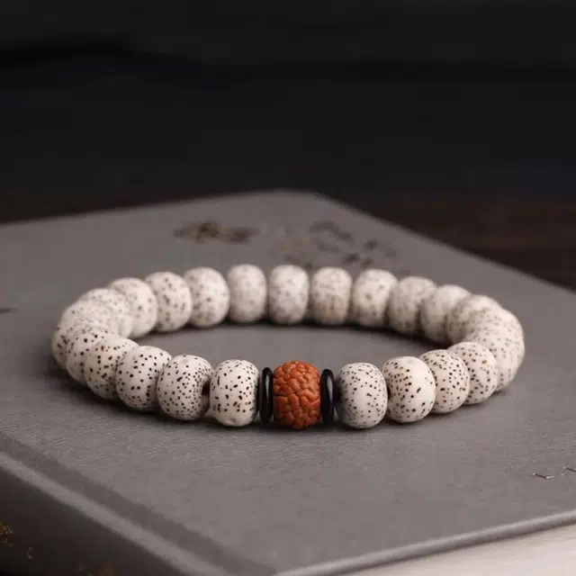 尚银福 星月 小众设计感 新中式复古文艺风绕指柔佛系文玩佛珠转运平安串珠手饰 菩提子/菩提籽 手串 男女同款情侣款