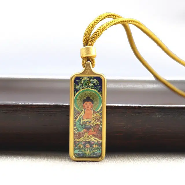 尚银福 精致本命年八大守护神 国潮新中式复古国风十二生肖唐卡 国潮民族风藏式无事牌配饰个性设计毛衣链 合金 项链 男女同款情侣款