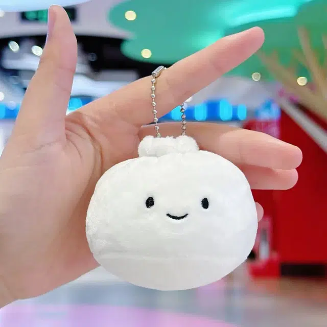 尚银福 森系卡通可爱早餐美食系列 仿真食玩钥匙扣包子饺子 甜美萌趣时尚百搭治愈系包包书包挂饰 毛绒 挂件 男女同款情侣款