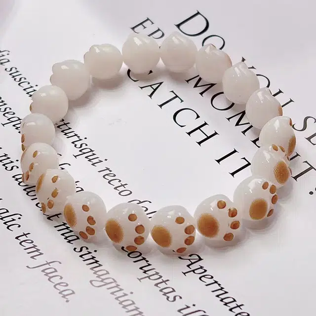 尚银福 炭烧猫爪 国潮新中式小众设计趣味可爱精致感 菩提子/菩提籽 手串 男女同款情侣款