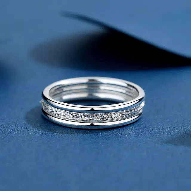 尚银福 三生三世 素圈小众设计精致轻奢高级感 冷淡风闭口指环 合金 戒指 女款