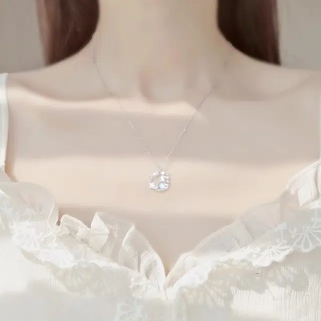 尚银福 小王子与玫瑰系列 童话故事小众创意设计森系小清新时尚优雅气质轻奢高级感 萌趣可爱百搭锁骨链套装 合金 项链 女款