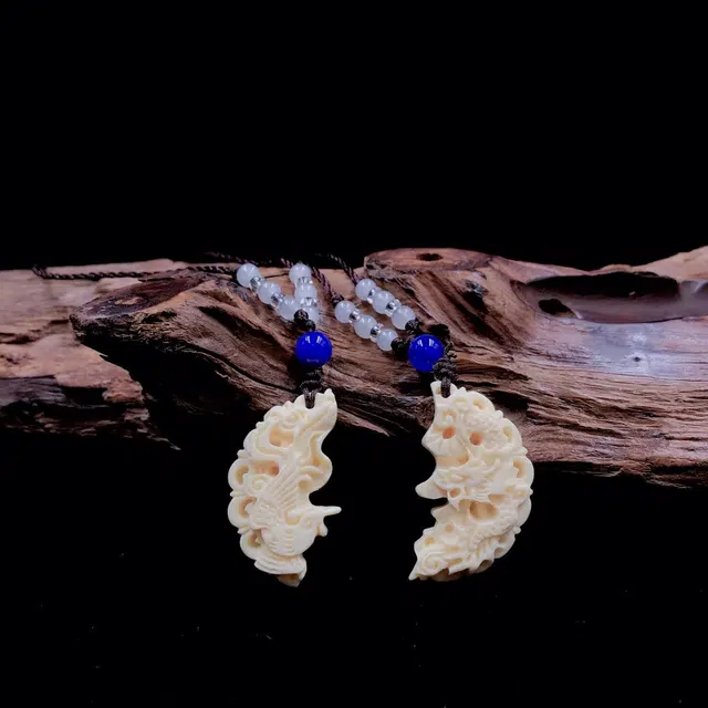 尚银福 龙凤呈祥 精工雕刻新中式小众国风转运珠 菩提子/菩提籽 项链 通用