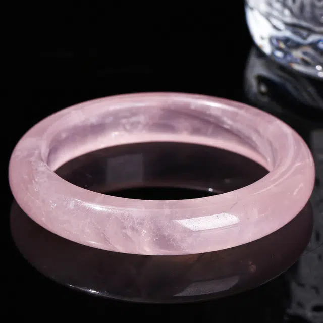 尚银福 冰透芙蓉 优雅气质精致轻奢高级感 甜美少女小众设计感国风闭口 水晶 玉石手镯 女款