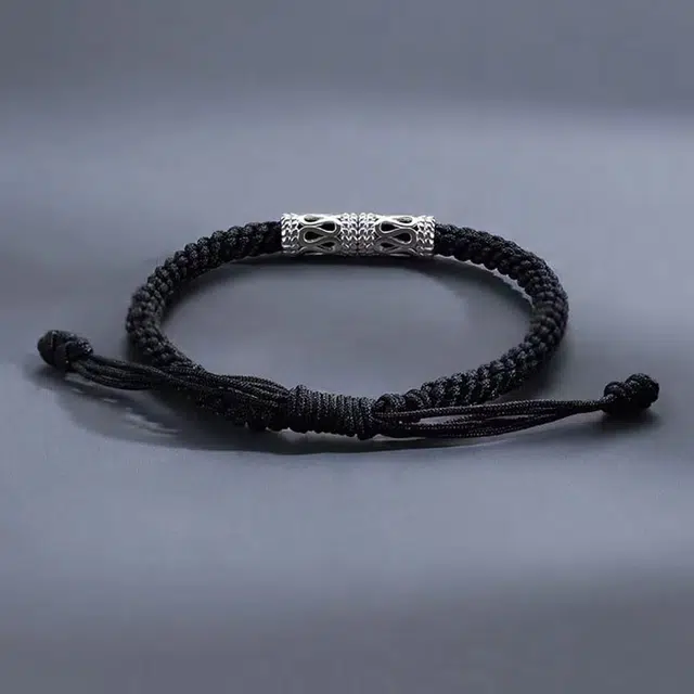 尚银福 平安纹编织 轻奢时尚开口可调节简约百搭 小众造型设计高级 合金 手链 女款