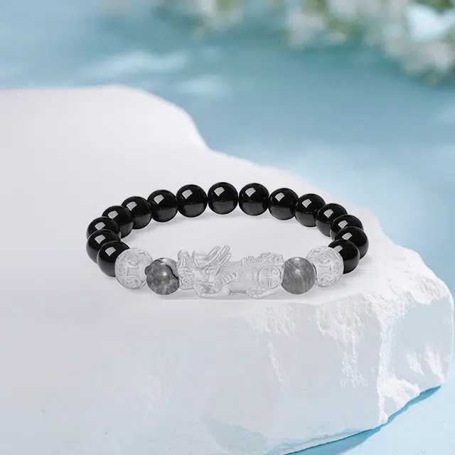 尚银福 八方来财貔貅吞金兽国潮新中式 转运珠绕指盘玩串珠文玩 菩提子/菩提籽 手串 女款