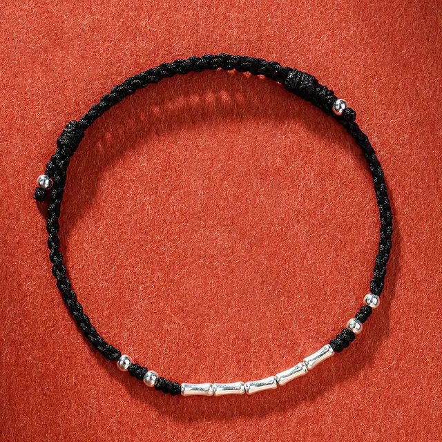 尚银福 节节高升步步高升考研考试上岸好运竹节 新中式国风小众设计 手工编织 织物 手链 男女同款情侣款