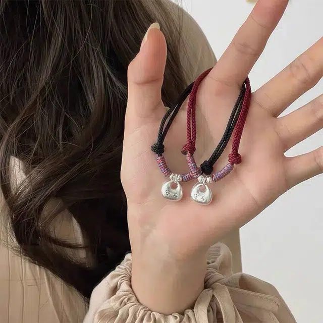 尚银福 万福金安 如意小胖福 新中式国潮传承高级感 本命年民族风五彩缠线手工编绳 织物 手链 男女同款情侣款