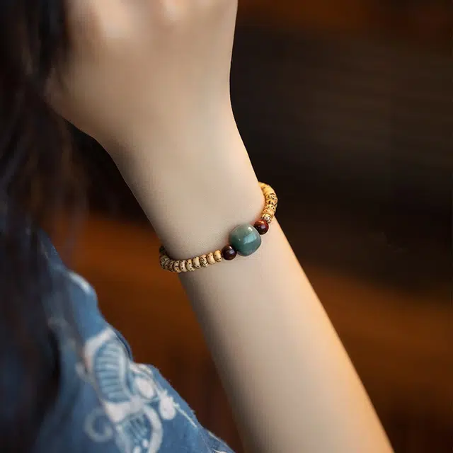 尚银福 星月 国潮新中式浪漫古典清新甜美复古风文玩串珠古风旗袍汉服清新素雅盘玩佛珠 菩提子/菩提籽 手串 女款