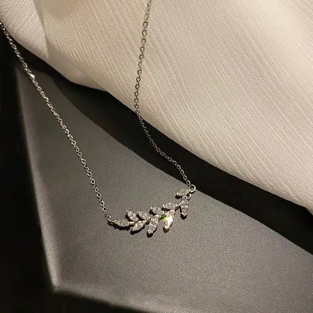 尚银福 穗穗平安系列 森系甜美穗穗平安锁骨链简约轻奢小众设计精致时尚百搭高级感 好运 合金 项链 女款