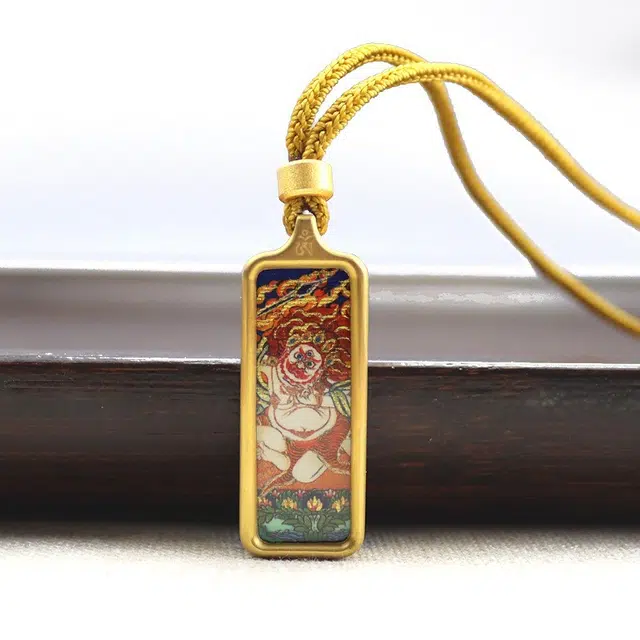 尚银福 精致本命年八大守护神 国潮新中式复古国风十二生肖唐卡 国潮民族风藏式无事牌配饰个性设计毛衣链 合金 项链 男女同款情侣款