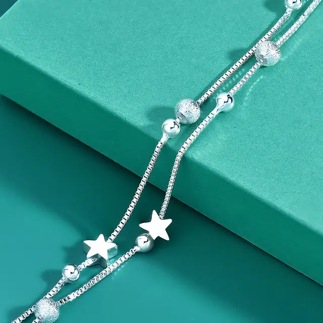 尚银福 浪漫星球 甜美精致轻奢简约百搭小众设计高级日常通勤约会 甜蜜饰爱可调节手饰 好运 合金 手链 女款