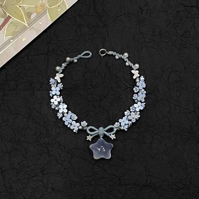 尚银福 星月花朵系列 森系小清新时尚优雅气质轻奢高级感 国潮新中式繁花似锦小众创意设计多巴胺穿搭叠戴手饰 织物 手链 女款