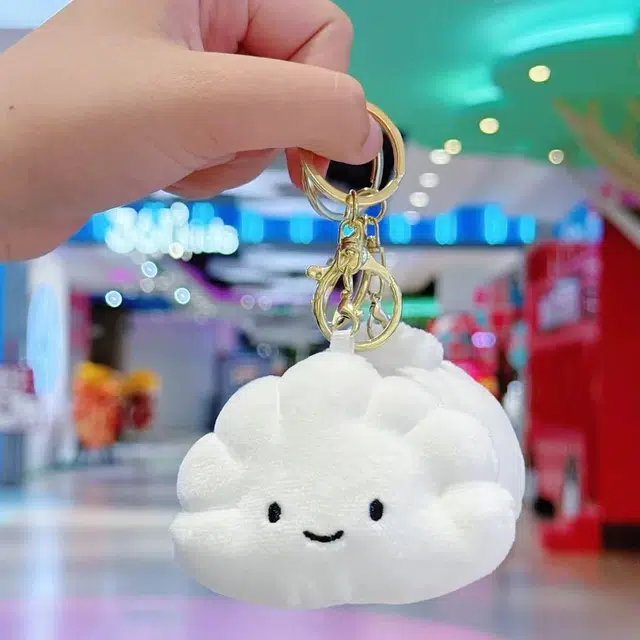 尚银福 森系卡通可爱早餐美食系列 仿真食玩钥匙扣包子饺子 甜美萌趣时尚百搭治愈系包包书包挂饰 毛绒 挂件 男女同款情侣款