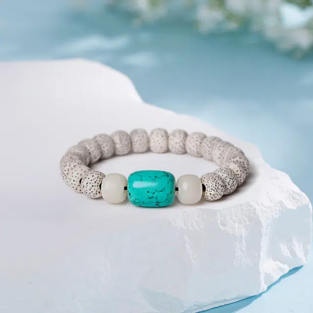 尚银福 新中式国潮小众精美造型设计高级甜蜜饰爱 轻奢弹力绳通勤 星月菩提 手串 男女同款情侣款