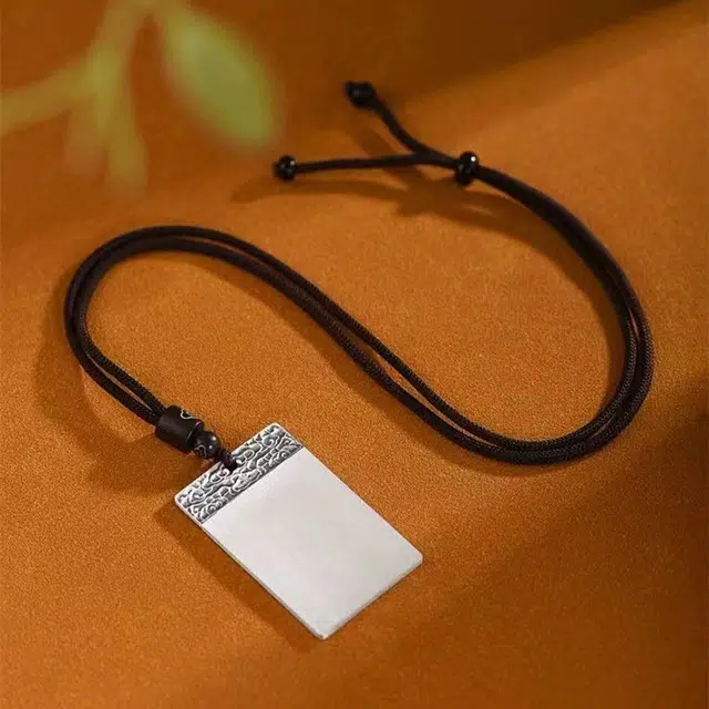 尚银福 平安无事牌 国潮新中式精致轻奢大牌小众简约大气高级感设计 轻奢时尚潮流百搭 好运 合金 项链 女款