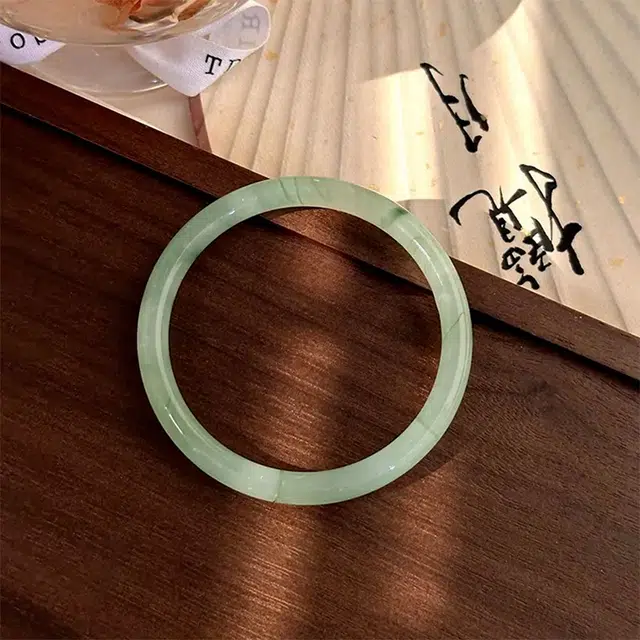 尚银福 爱恋心动系列 新中式复古温柔大方古典清冷感竹节串珠素圈一步一响叮当镯轻奢文艺小清新创意百搭 琉璃 手镯 女款